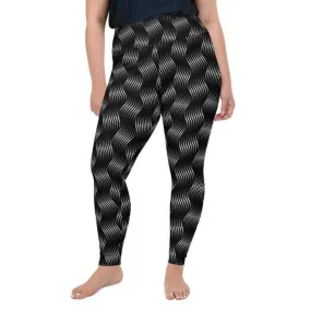 3D Black Pattern Plus Size Leggings