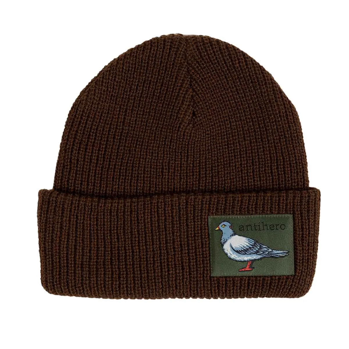 Anti Hero - Lil Pigeon Label Cuff Beanie Dark Brown/Olive