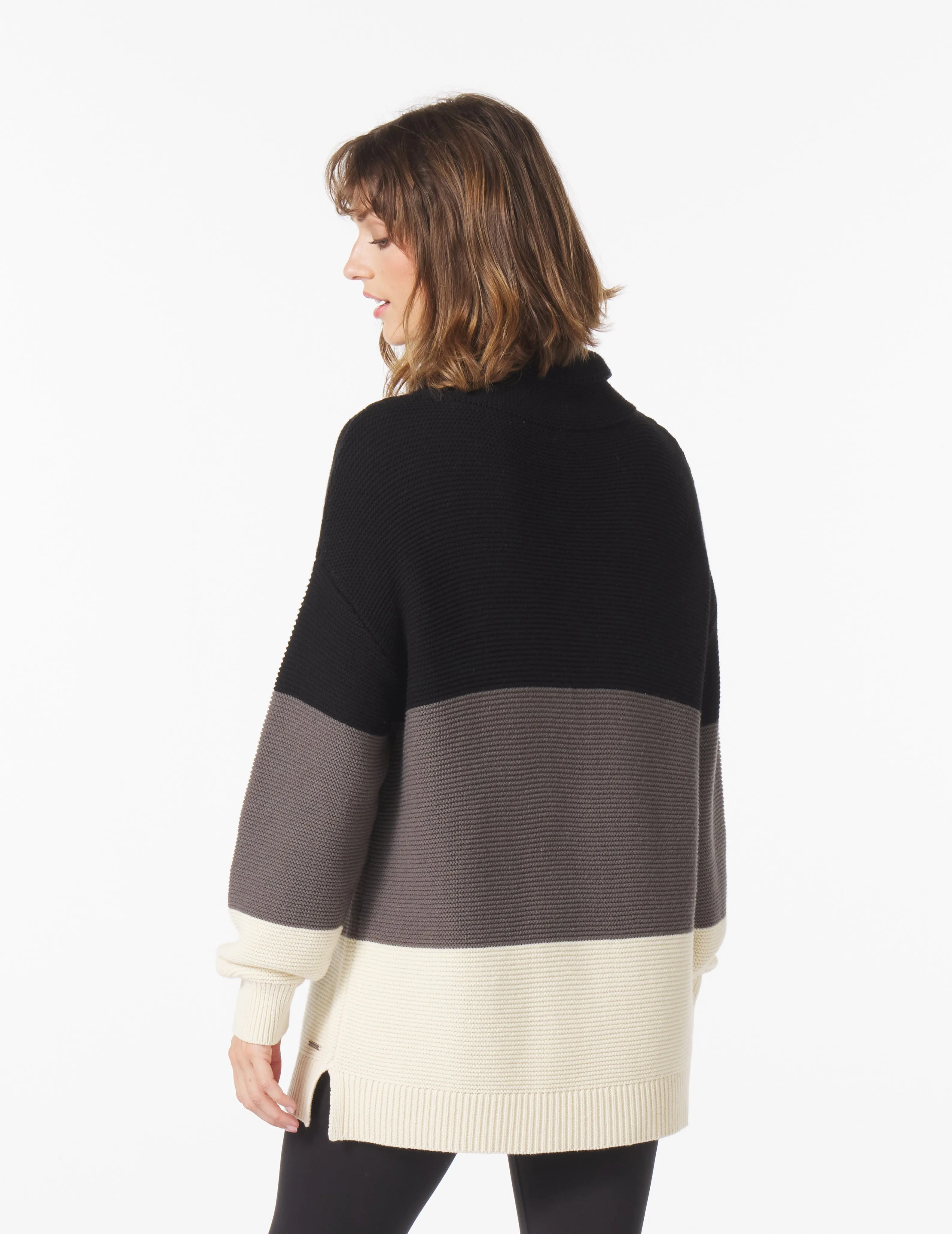 Aspen Sweater: Black/Carbon/Oatmilk