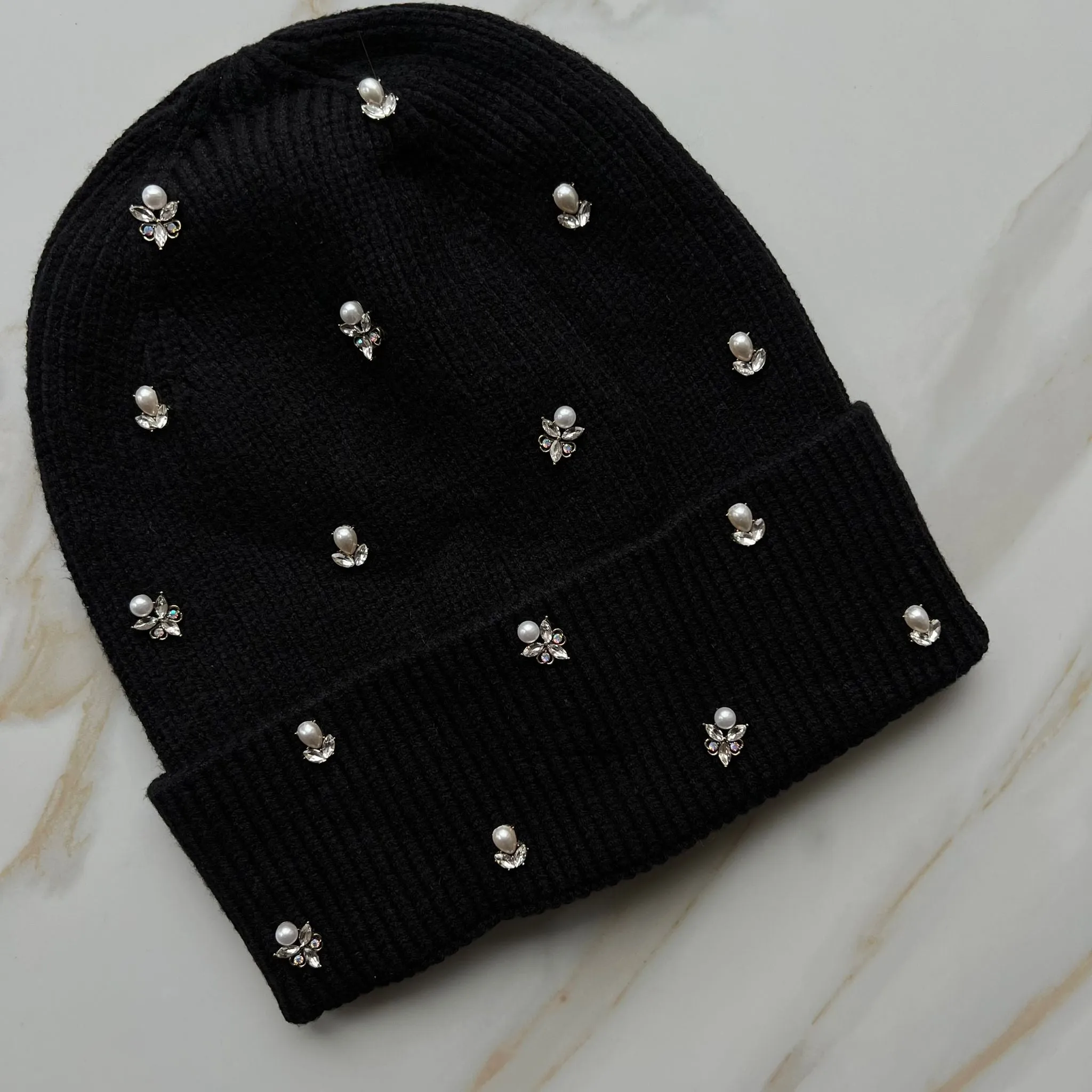 Aurora Pearl Cuff Beanie by Valeri