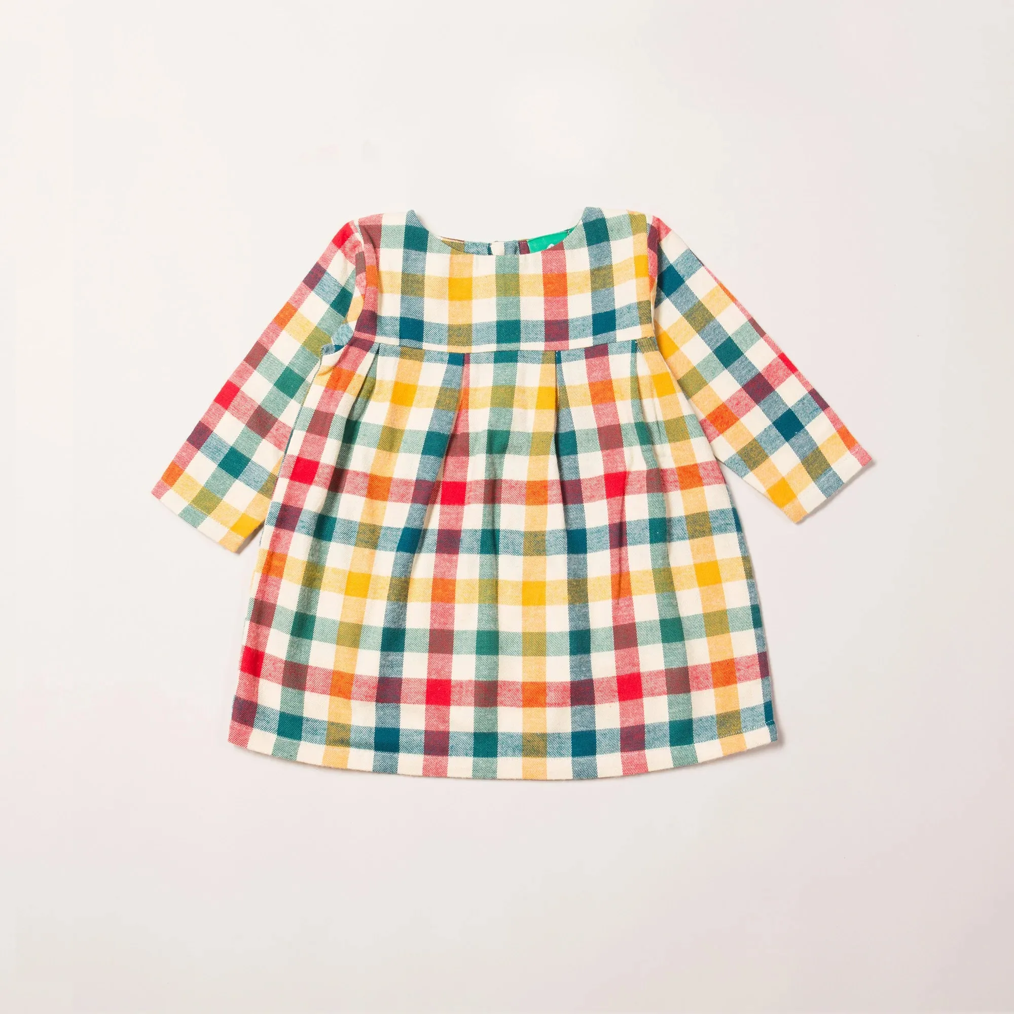 Autumn Rainbow Check Smock Dress