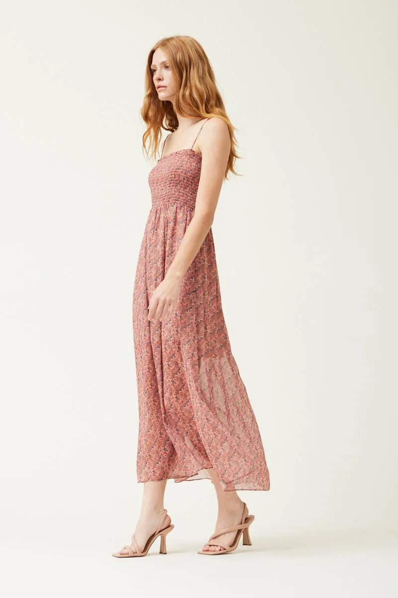 Autumn Smocked Top Maxi Dress