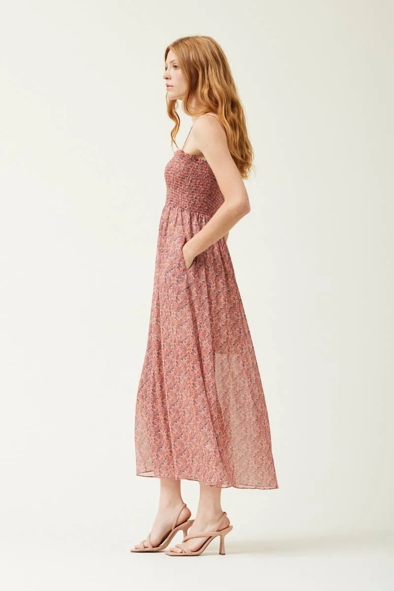 Autumn Smocked Top Maxi Dress