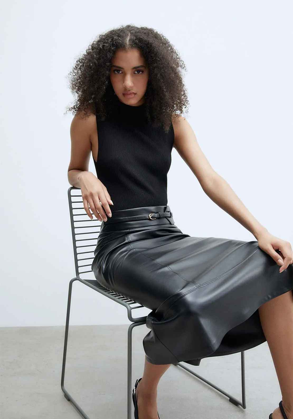 Belted Skirt - Black