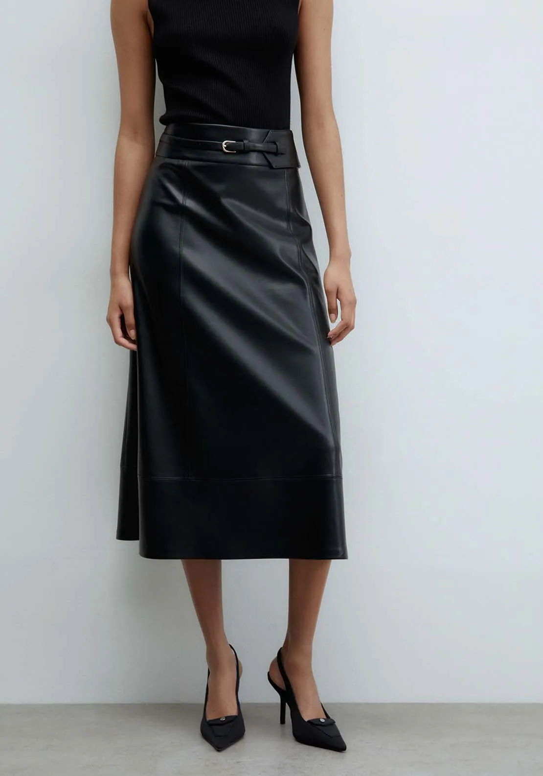 Belted Skirt - Black