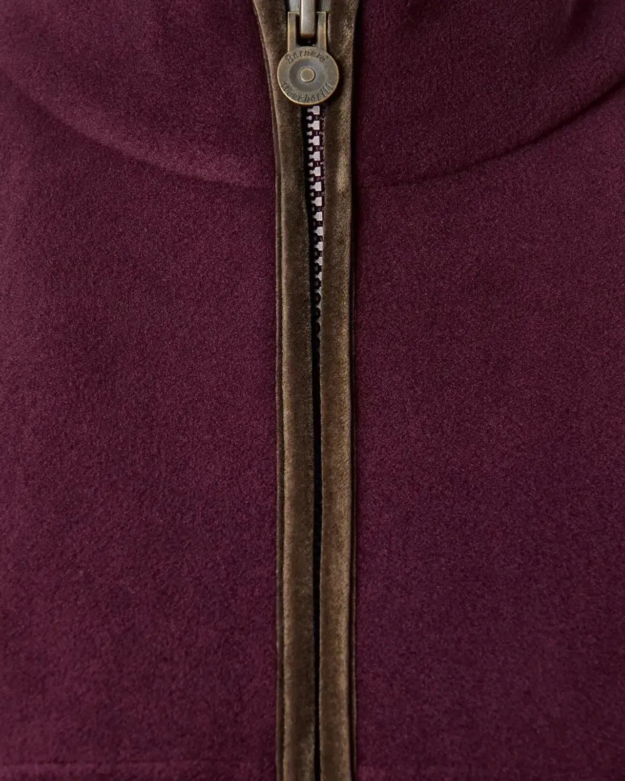 Bernard Weatherill Full Zip Fleece Gilet Aubergine