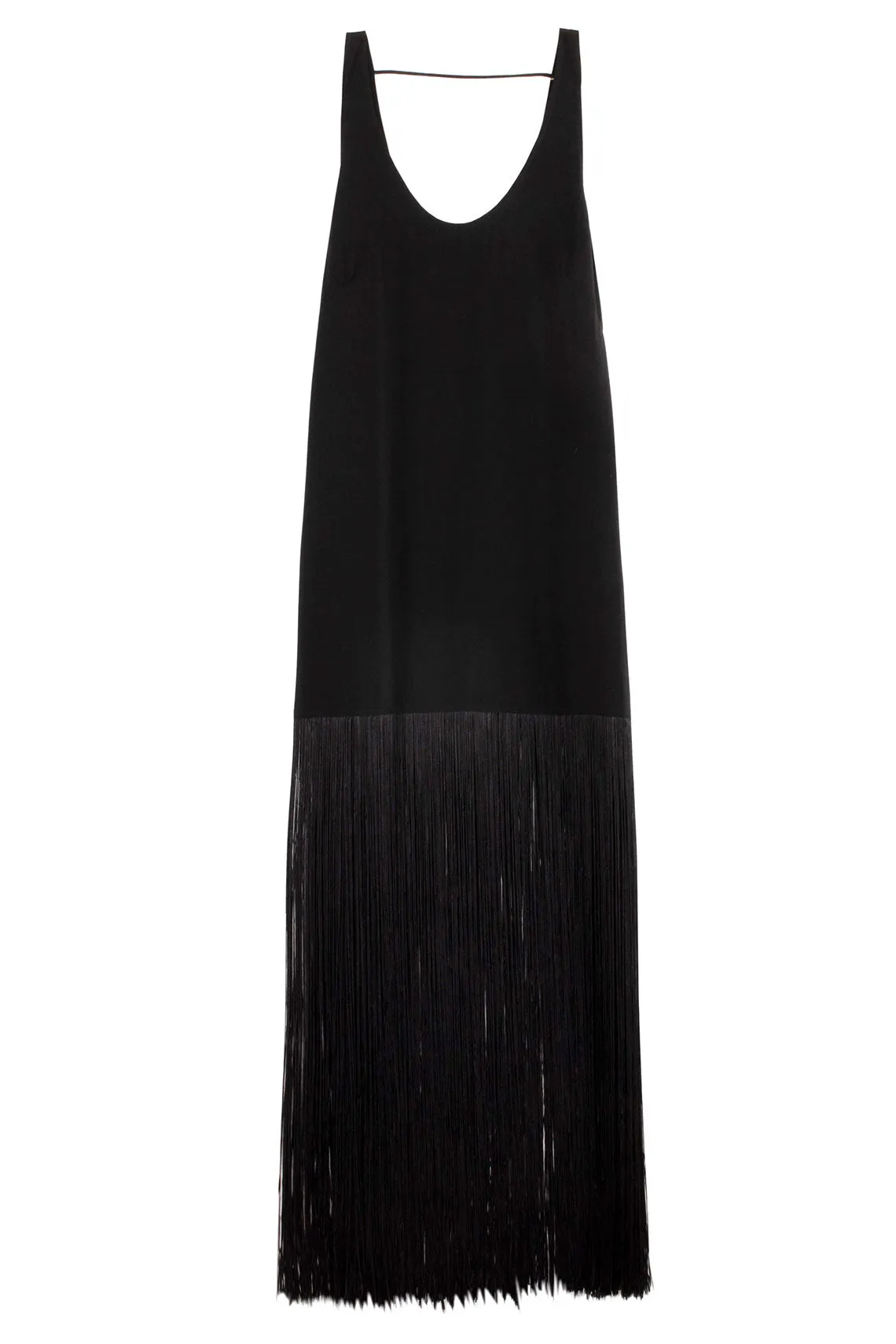 Black Tassel Slip Dress