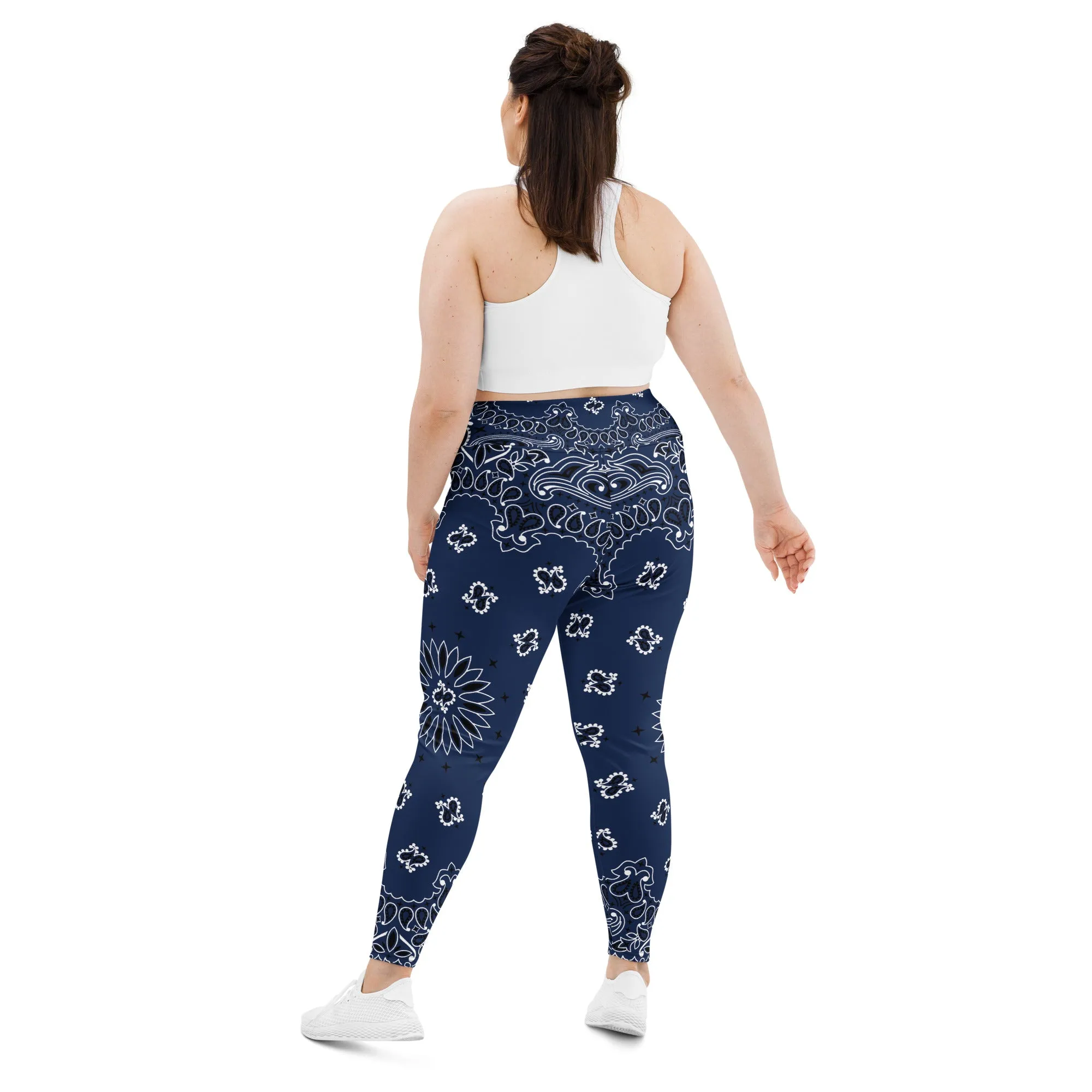 Blue Bandana Plus Size Leggings