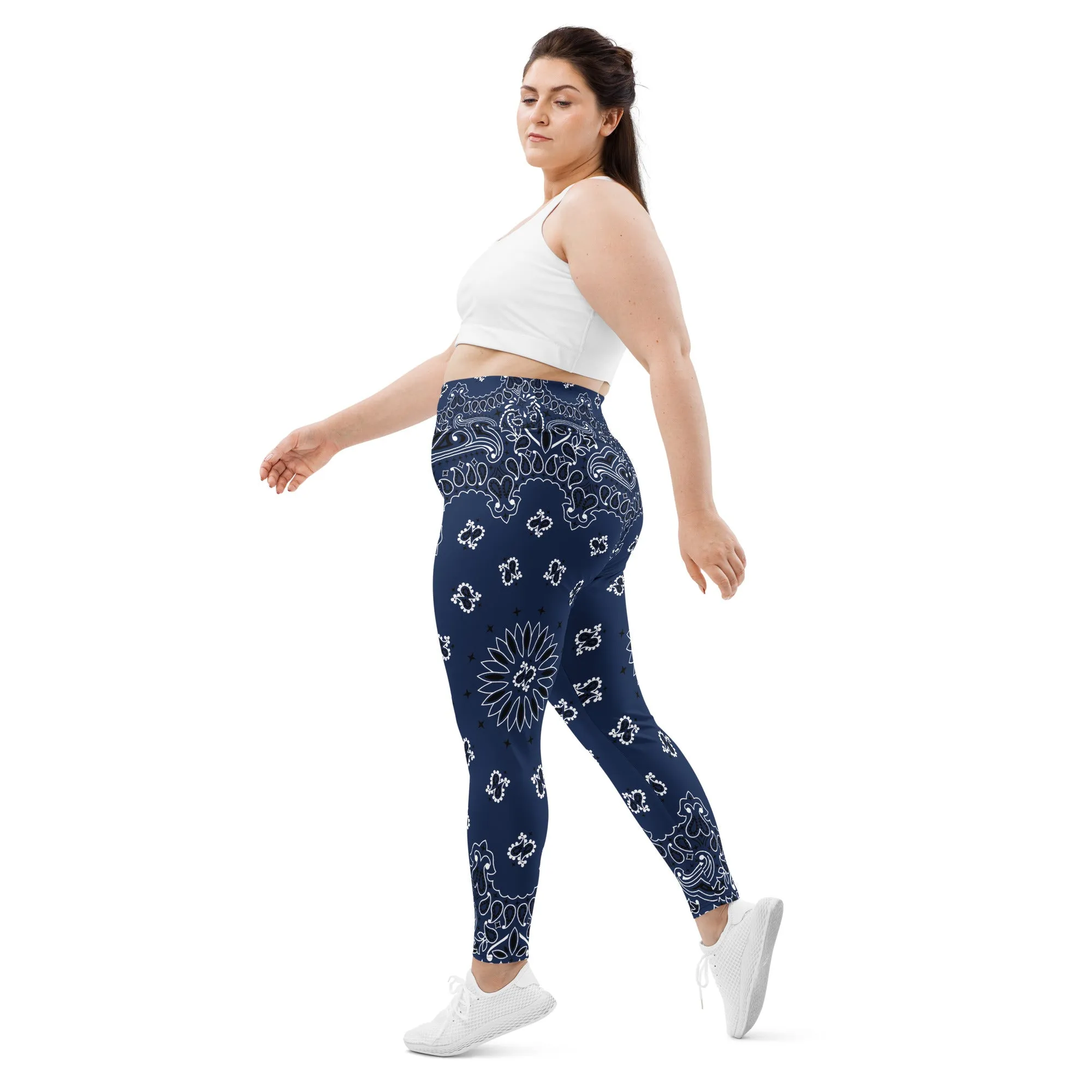 Blue Bandana Plus Size Leggings