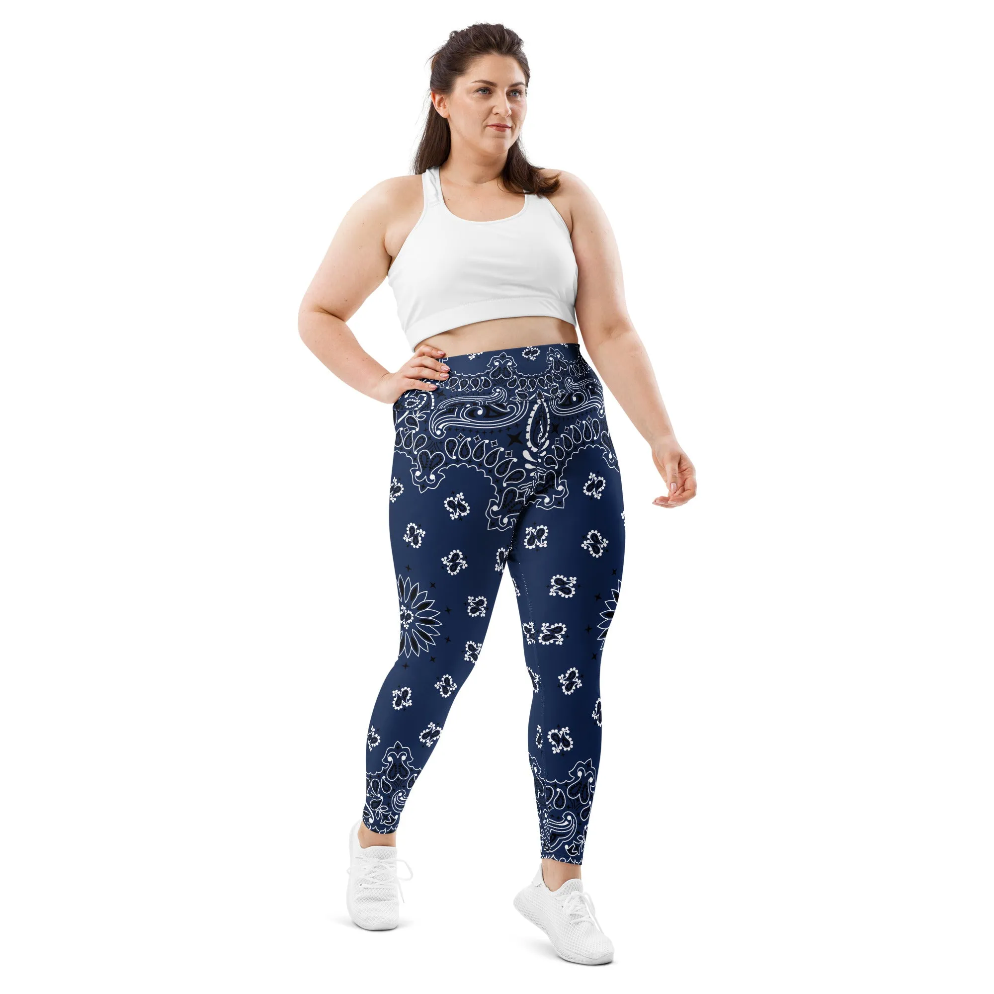 Blue Bandana Plus Size Leggings