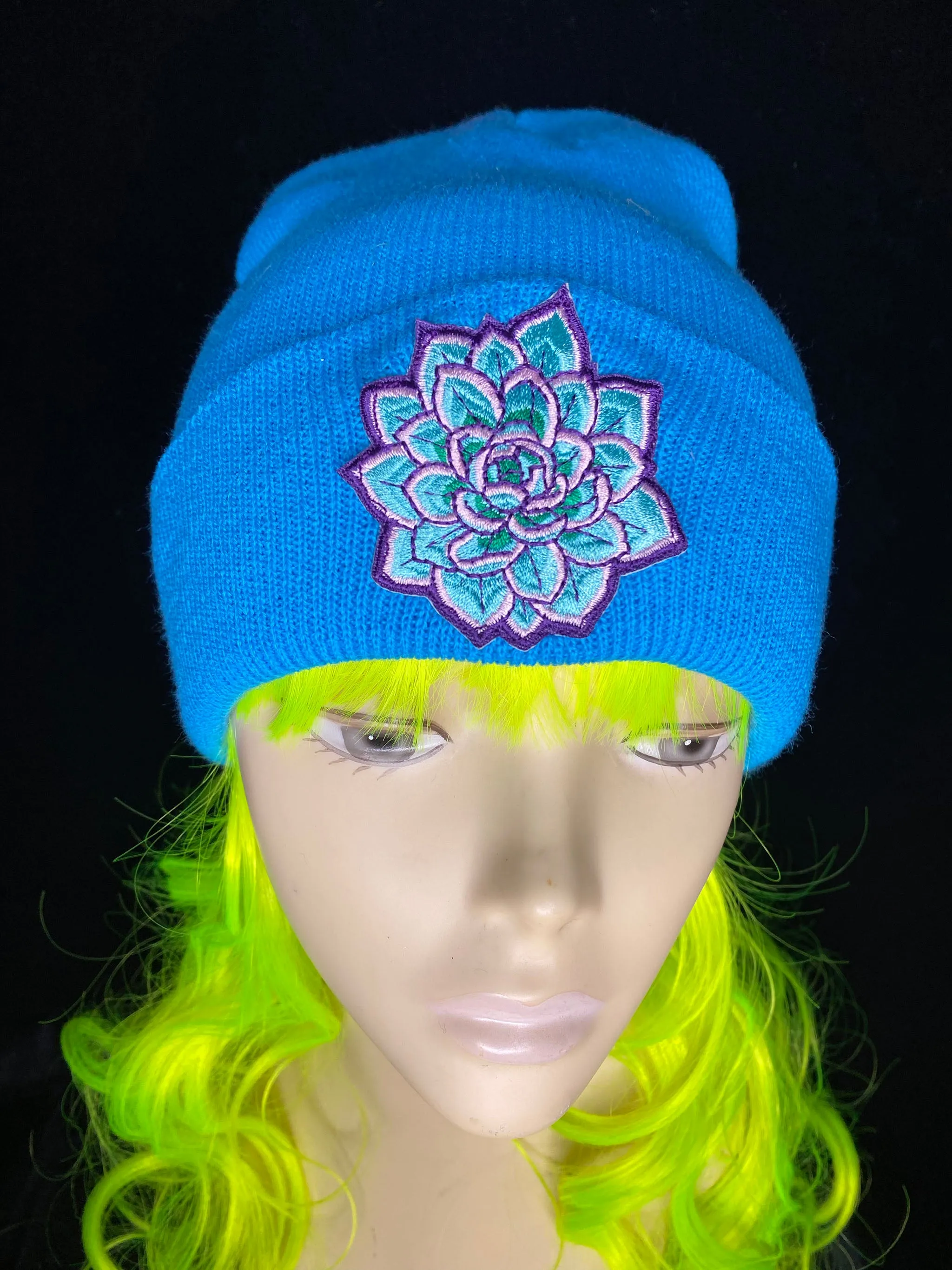 Blue Dahlia Beanie