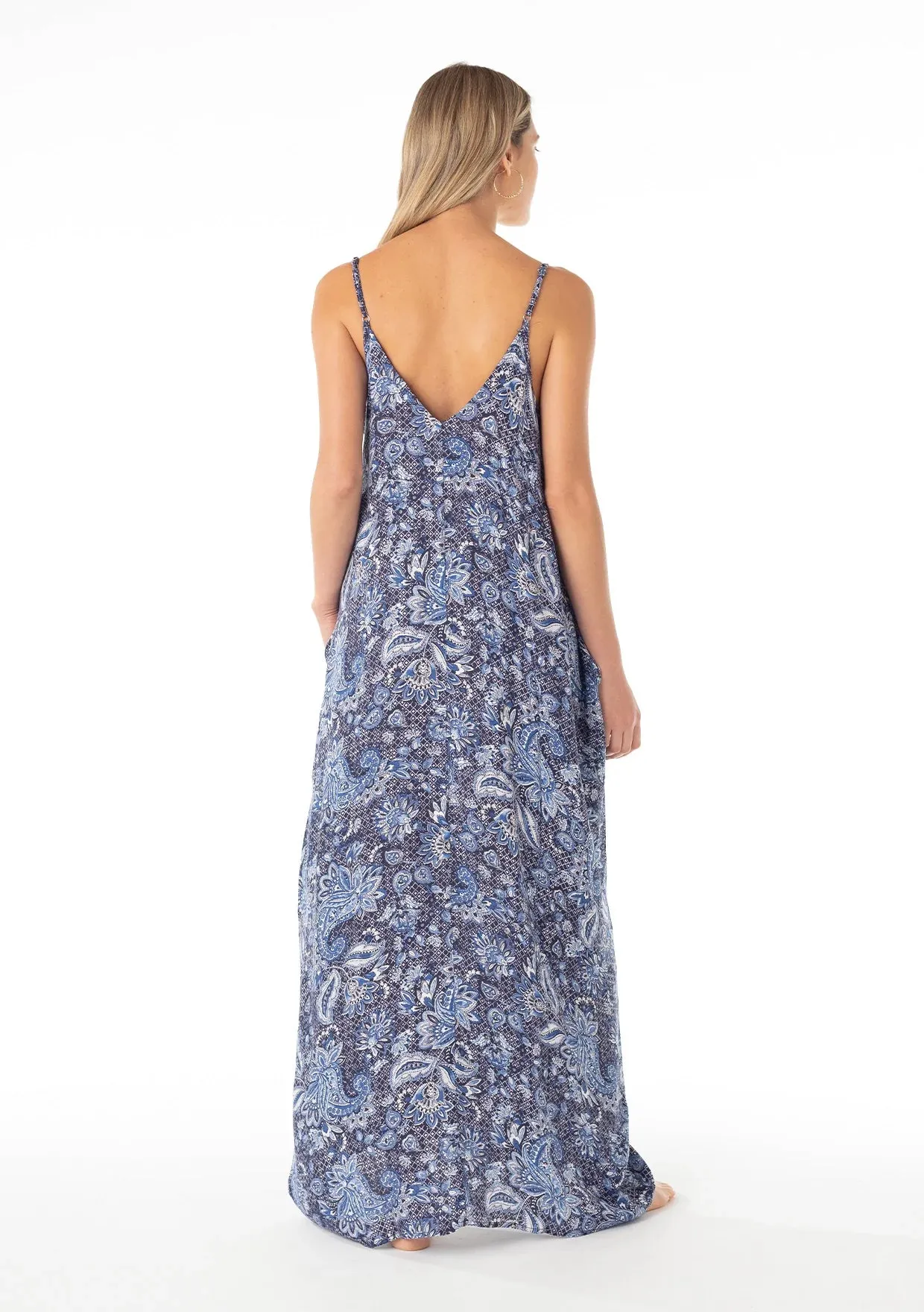 BLUE FLORAL MILA MAXI