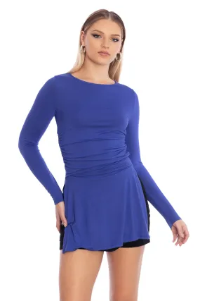 Blurple Long Sleeve Tunic Top