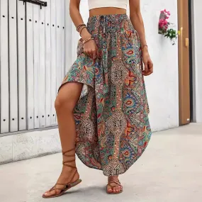 Bohemian Printed A- Line Skirt