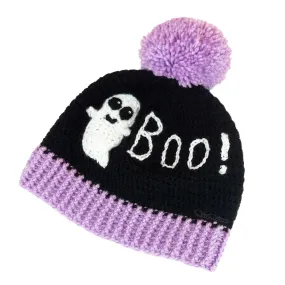 BOO! Ghost Pom Pom Beanie (Custom Colour)