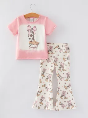 Boots Print Girls Outfit Set