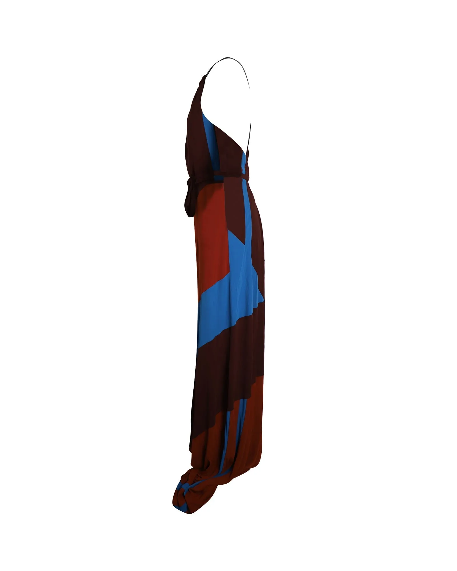 Bottega Veneta Asymmetric Maxi Dress in Multicolor Viscose