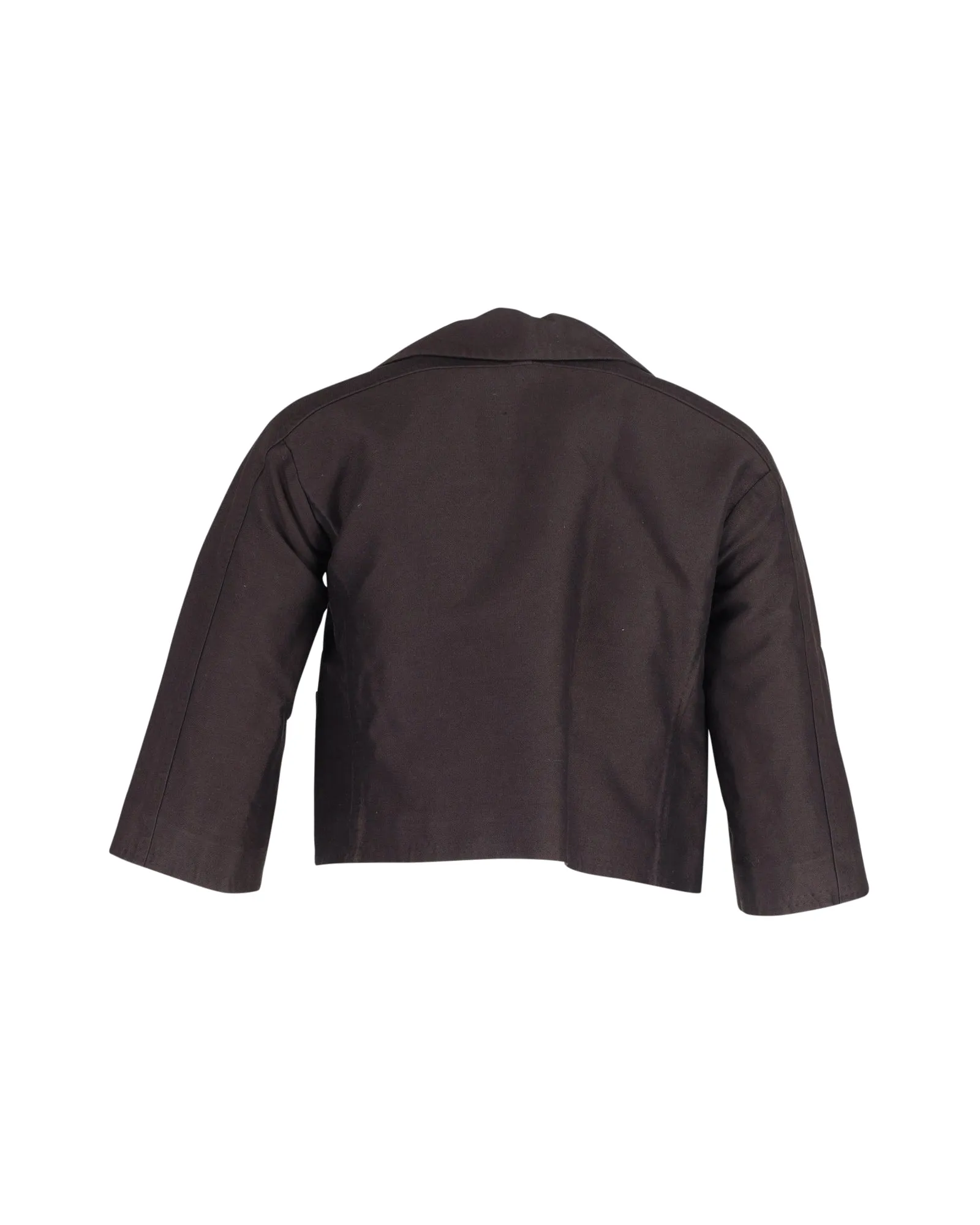 Bottega Veneta Cropped Bolero Jacket in Brown Cotton