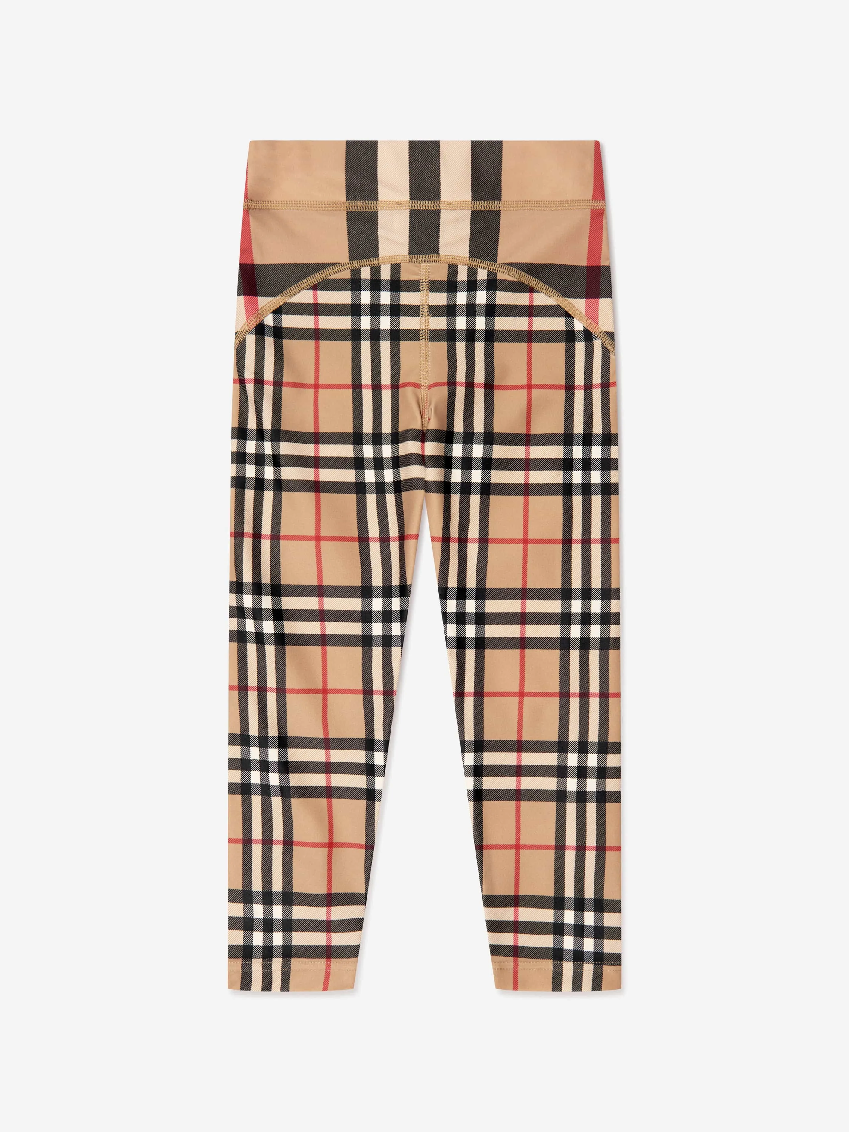 Burberry Girls Isabella Check Leggings in Beige