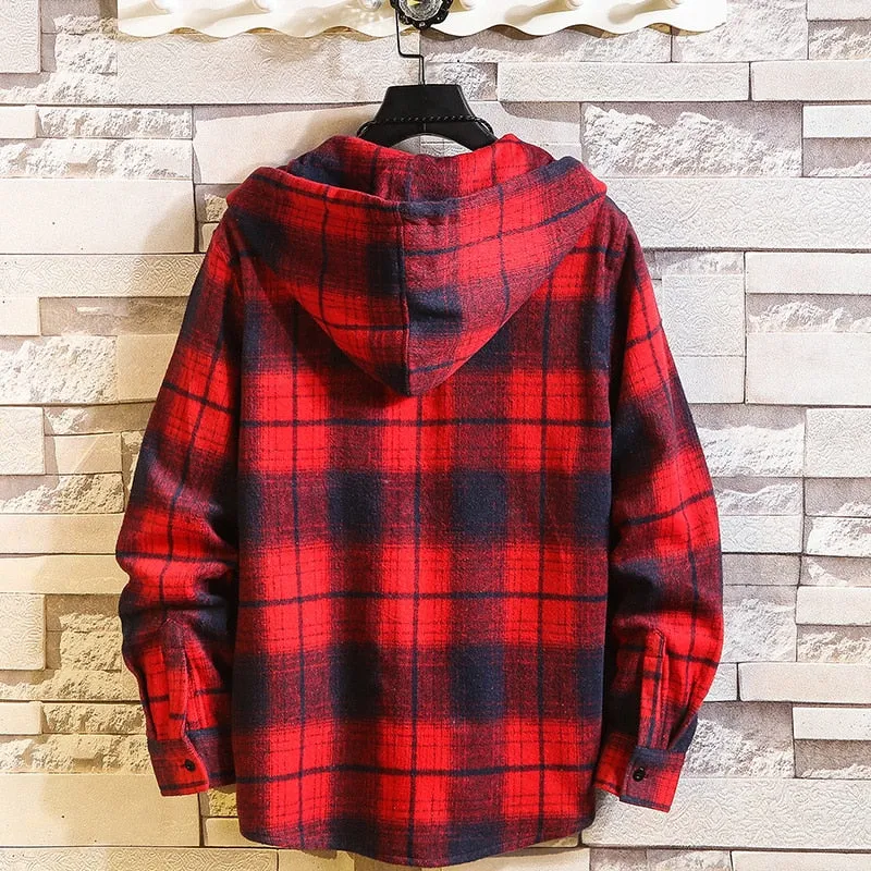 Checkered Style Flannel Long Sleeve Hoodies