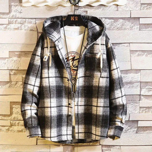 Checkered Style Flannel Long Sleeve Hoodies