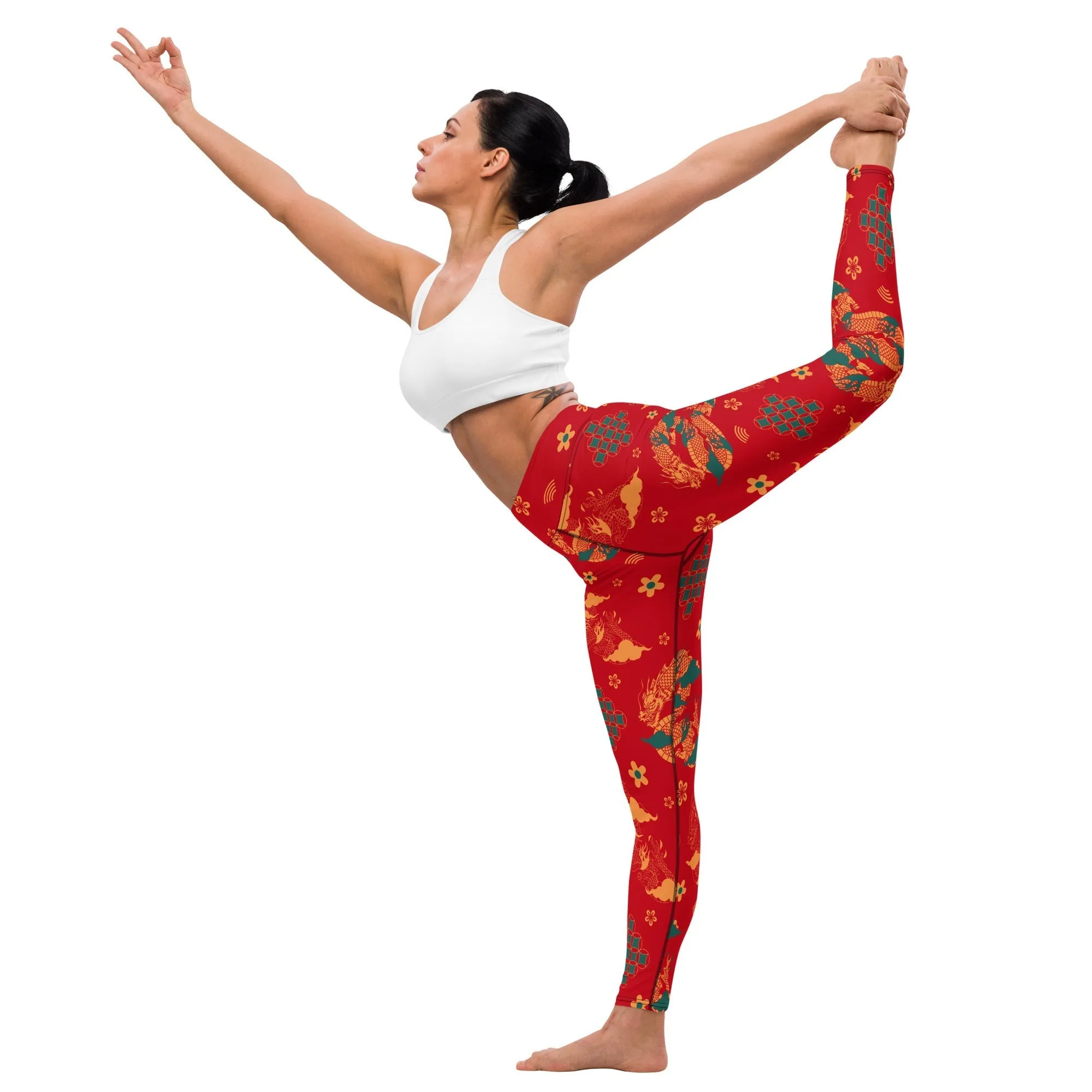 Chinese Dragon Yoga Leggings