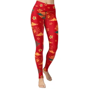 Chinese Dragon Yoga Leggings