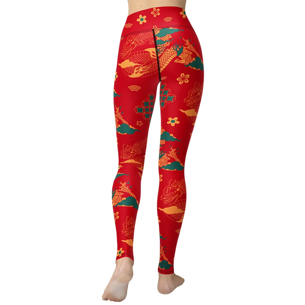 Chinese Dragon Yoga Leggings