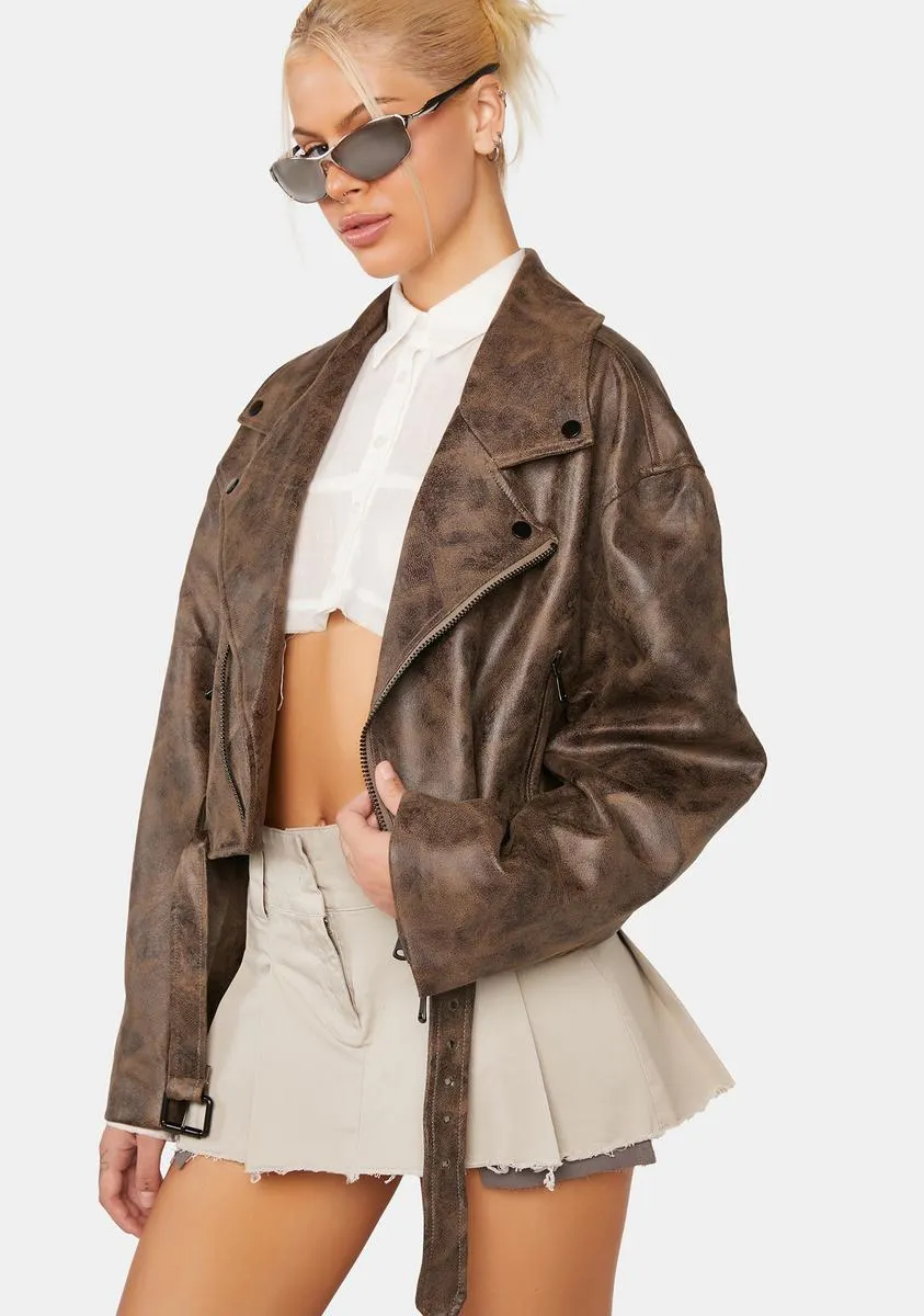 Chocolate Staten Island Moto Jacket