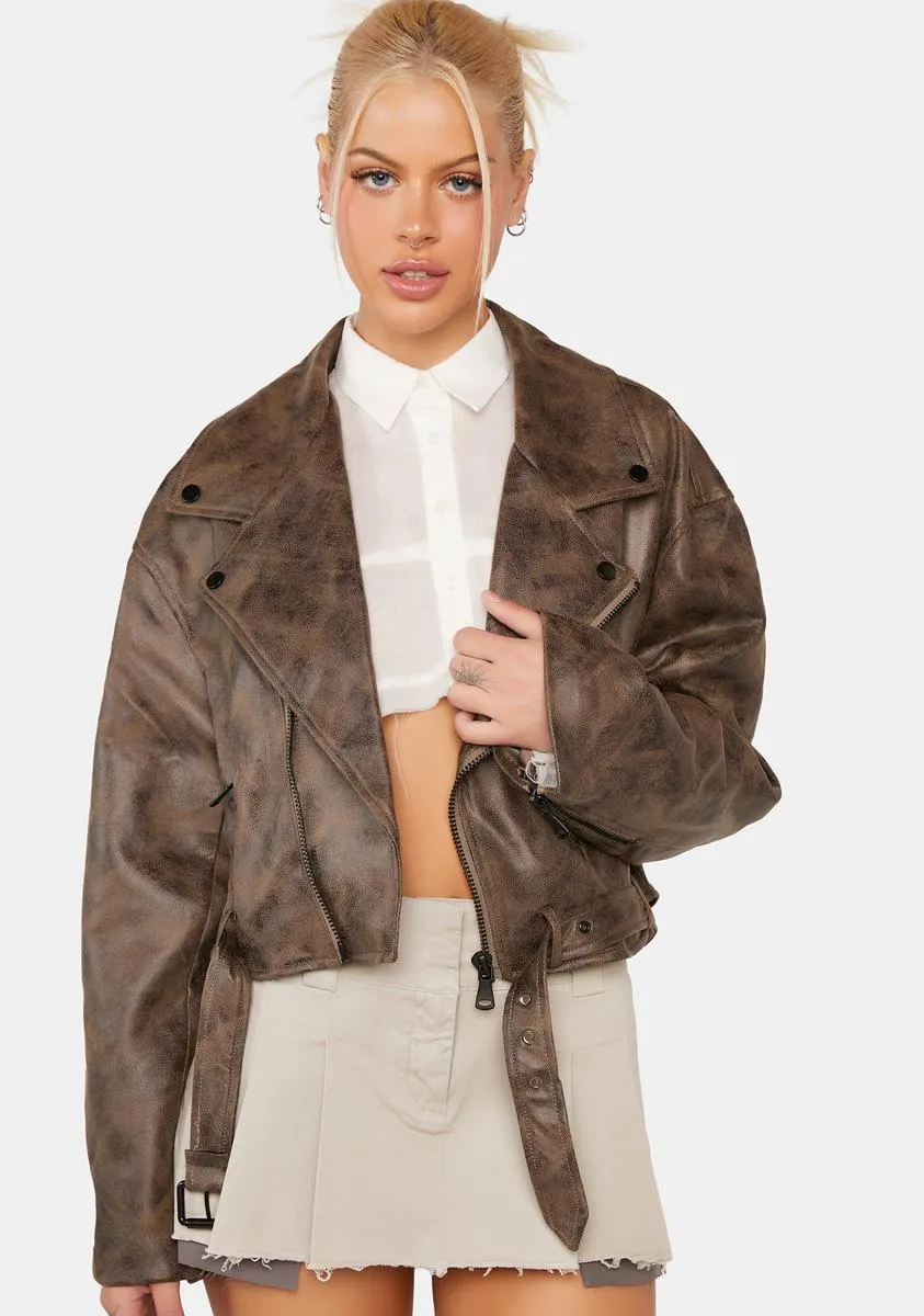 Chocolate Staten Island Moto Jacket