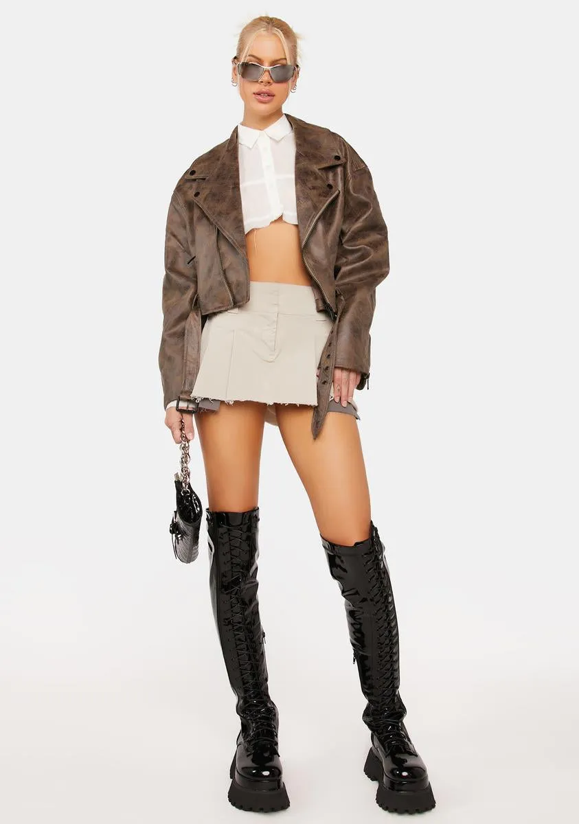 Chocolate Staten Island Moto Jacket