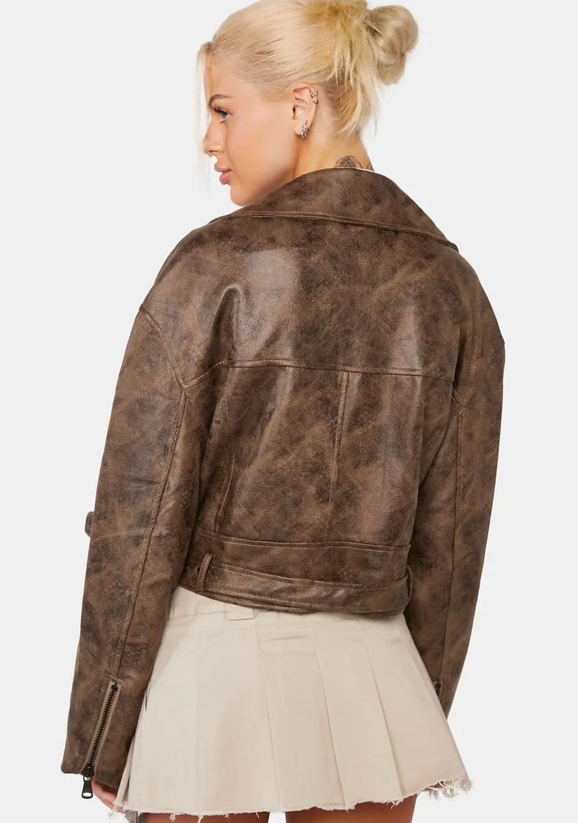 Chocolate Staten Island Moto Jacket