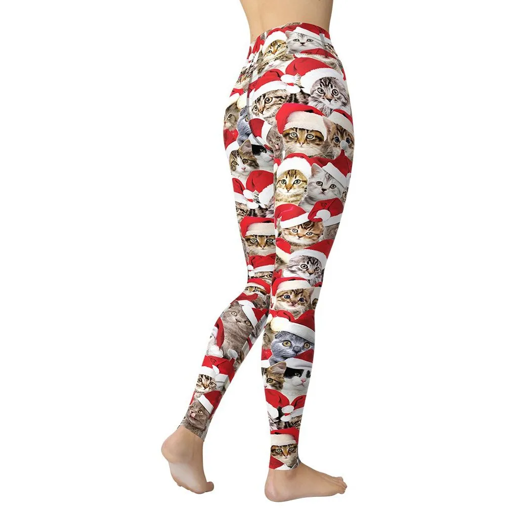 Christmas Cat Yoga Leggings