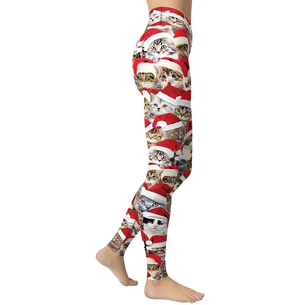 Christmas Cat Yoga Leggings