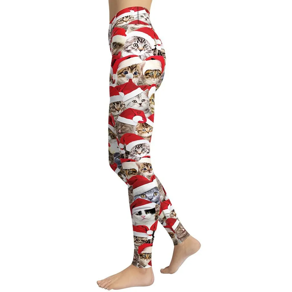 Christmas Cat Yoga Leggings