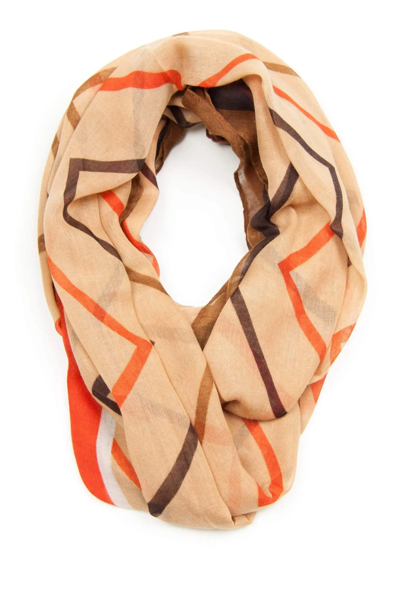 Circle Scarf / Orange Tan Brown / Unisex