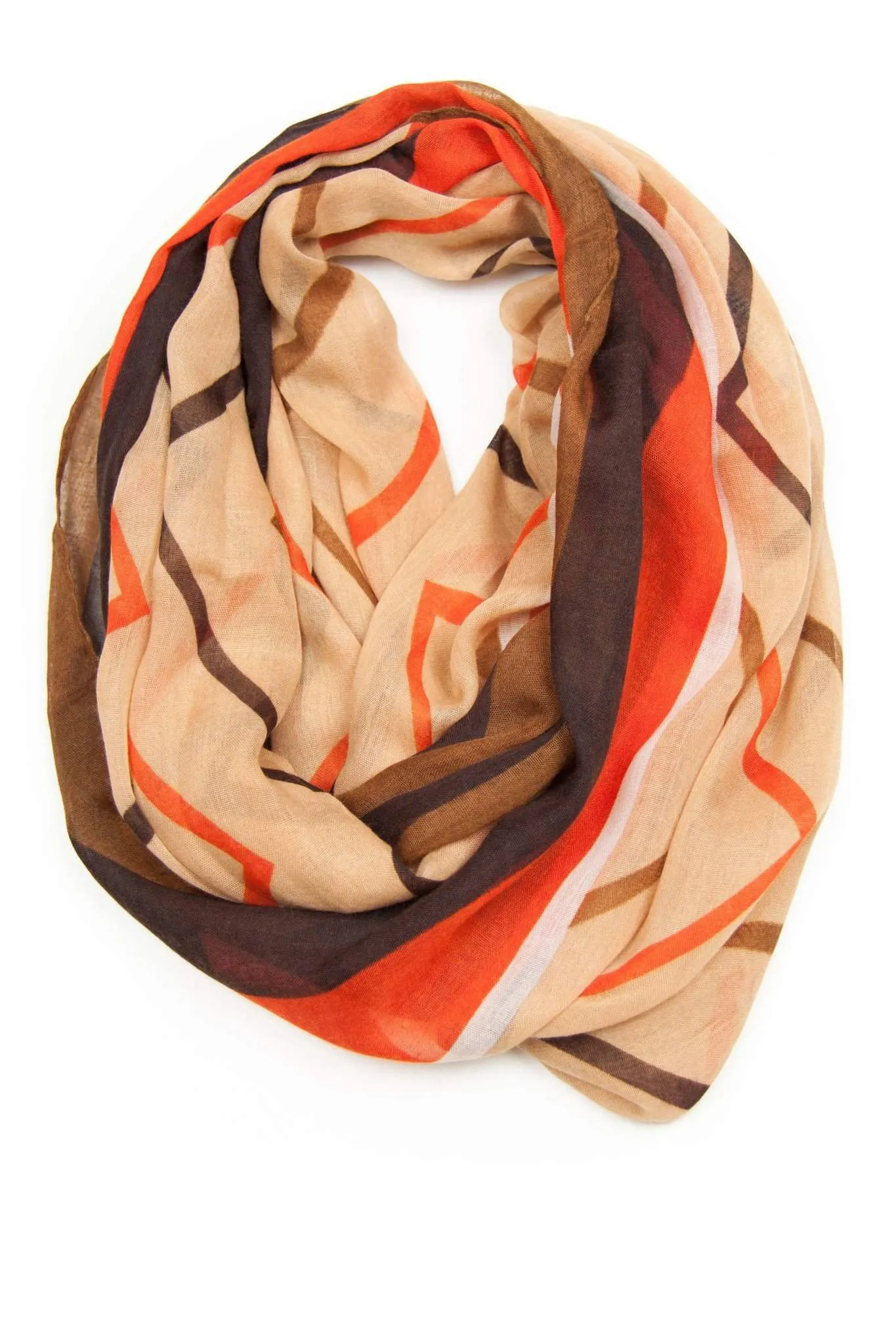 Circle Scarf / Orange Tan Brown / Unisex