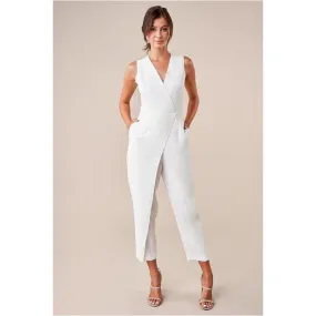 Classic White Tulip Front Jumpsuit