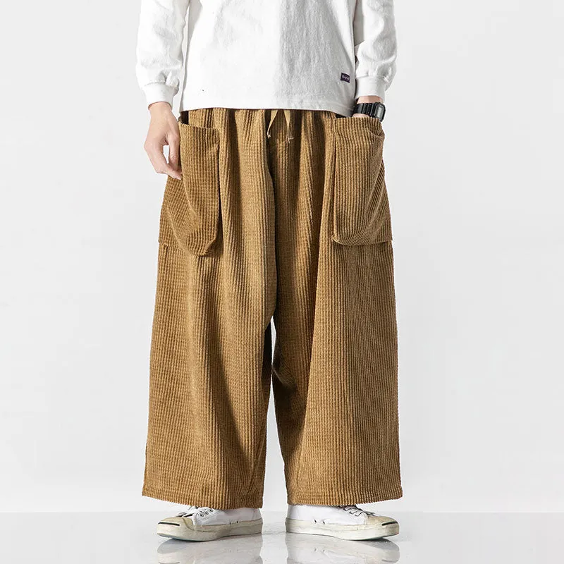 Corduroy Drape Straight Wide-leg Pants