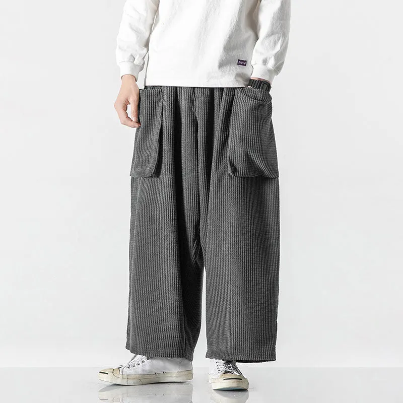 Corduroy Drape Straight Wide-leg Pants