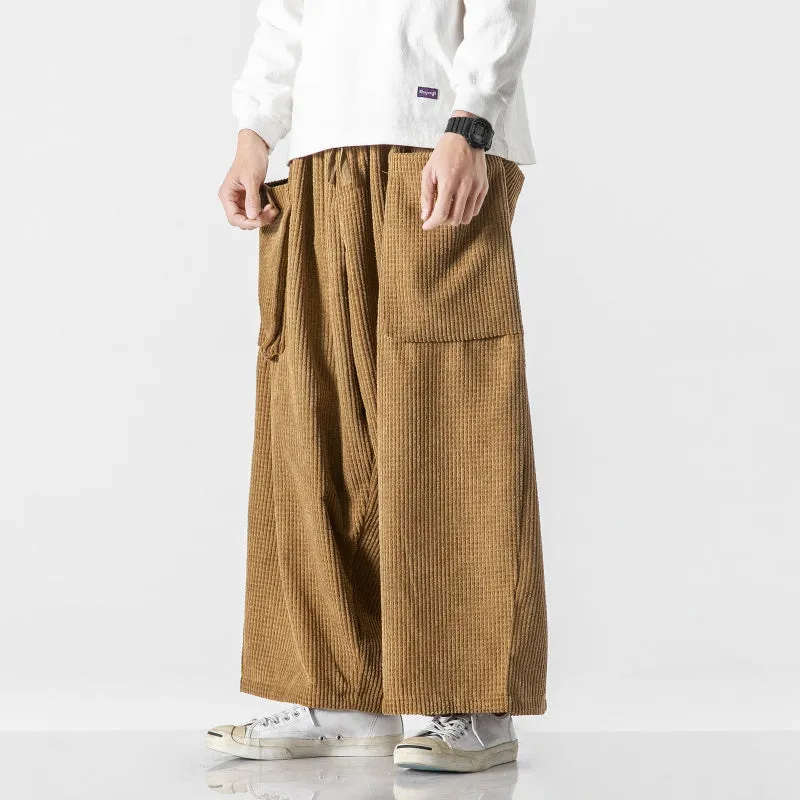 Corduroy Drape Straight Wide-leg Pants