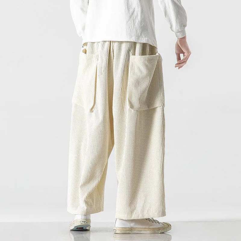 Corduroy Drape Straight Wide-leg Pants