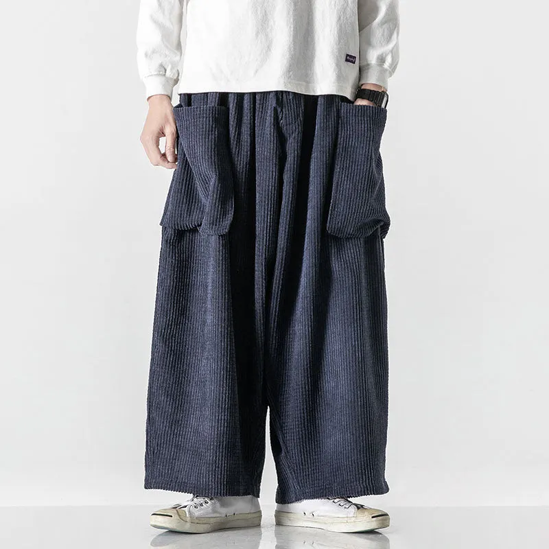 Corduroy Drape Straight Wide-leg Pants