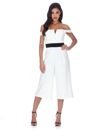 Cream Culotte Jumpsuit