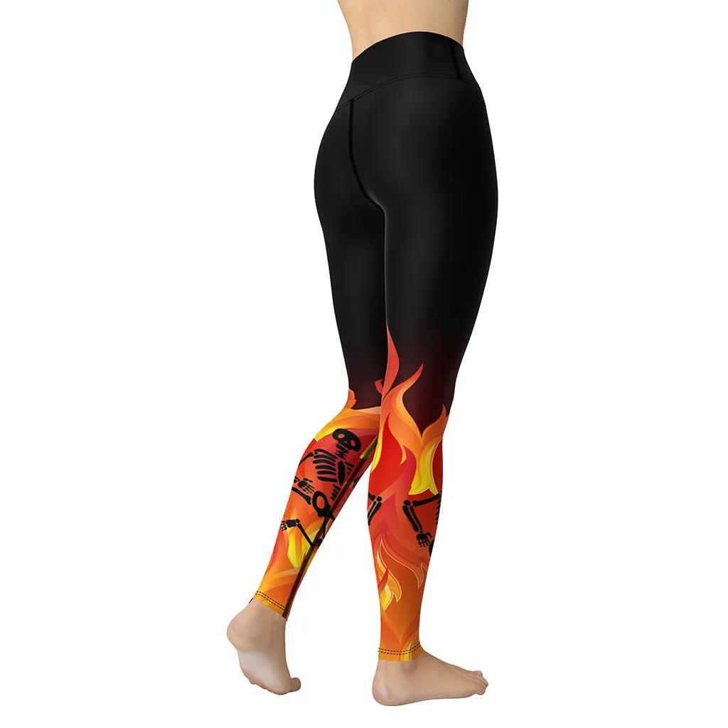 Crimson Inferno Yoga Leggings