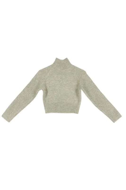 Crop Mock Neck Sweater