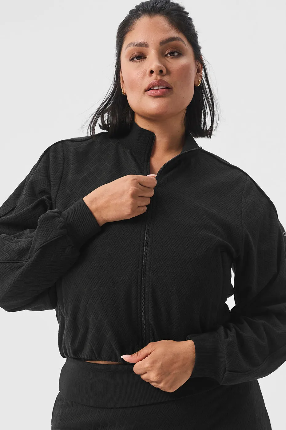 Cropped Doubles Only Full Zip Jacket - Black