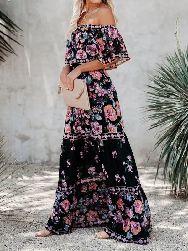 Dahlia Embroidered Floral Off-the-Shoulder Maxi Dress