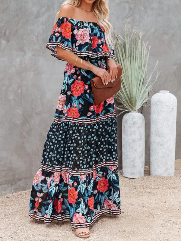 Dahlia Embroidered Floral Off-the-Shoulder Maxi Dress