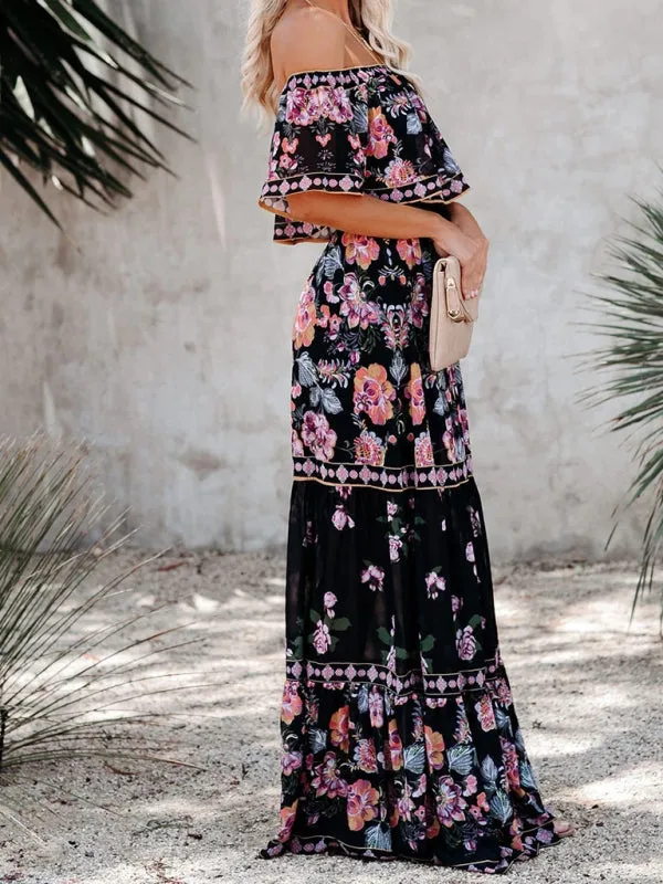 Dahlia Embroidered Floral Off-the-Shoulder Maxi Dress